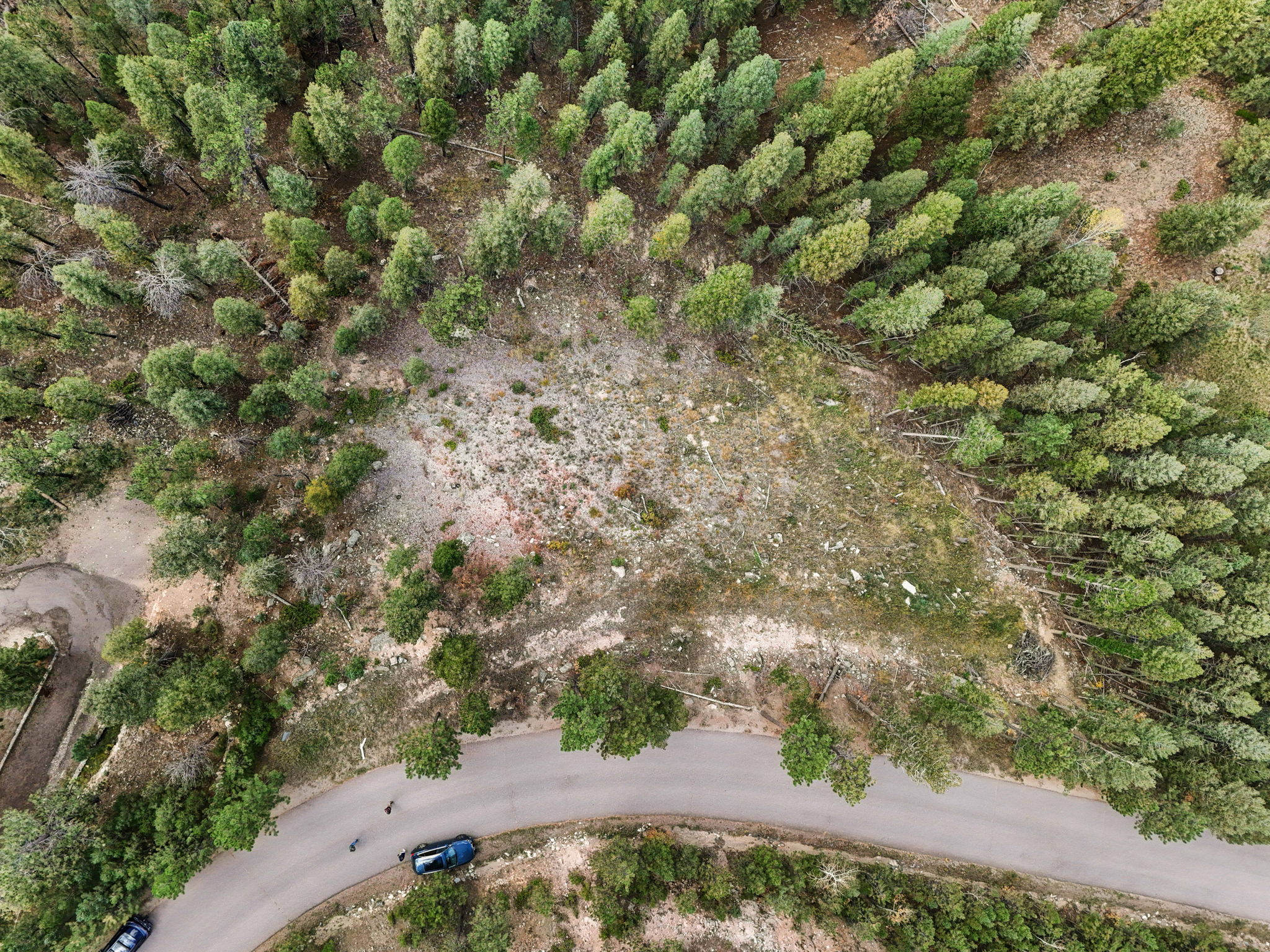 Overhead view of build site