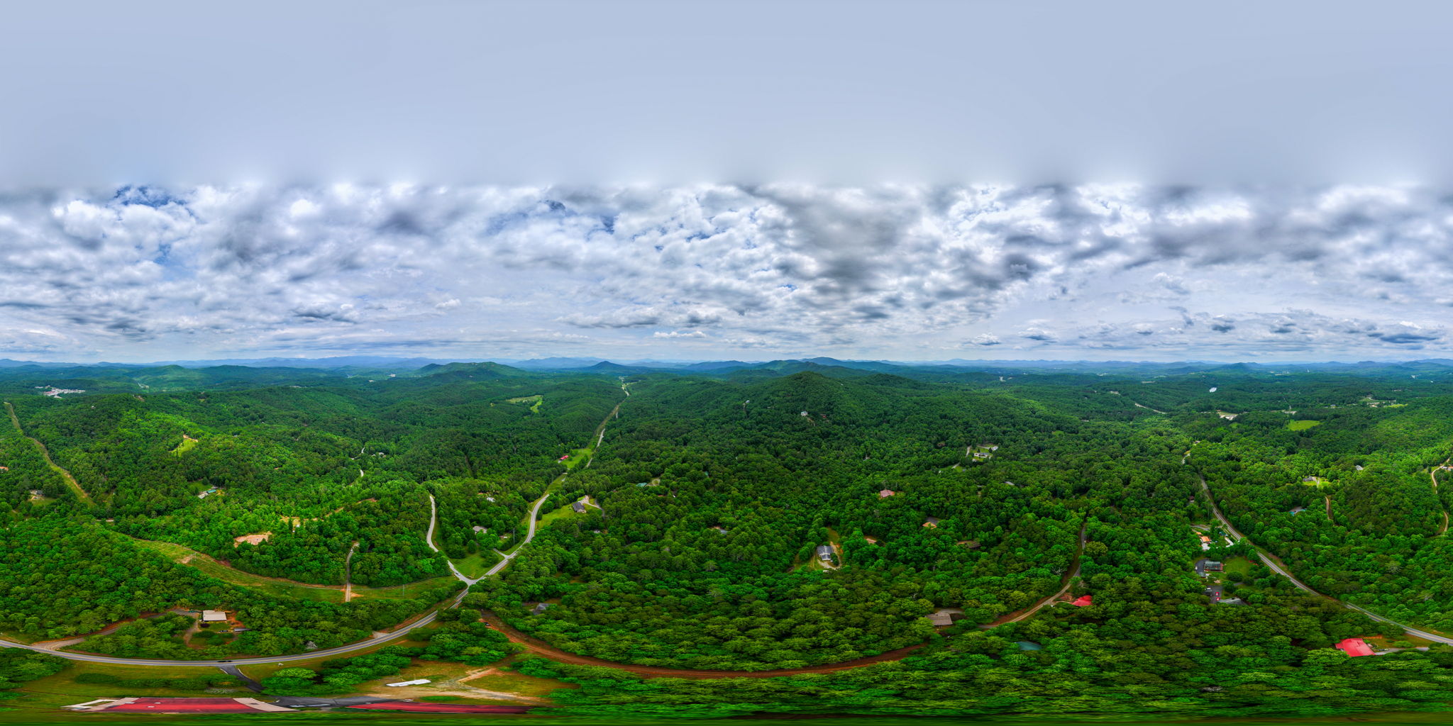 360 Degree Aerial must use Facebook, Google Photos, or other provider to view in full 360 Spherical View