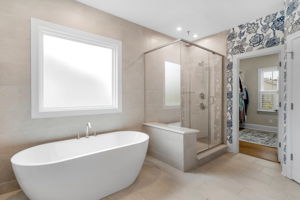 Primary Ensuite Bathroom with 2 Custom Closets