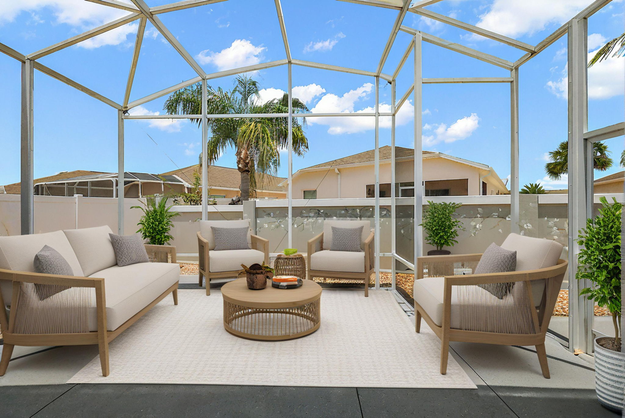 Virtually Staged- Rear Screen Porch
