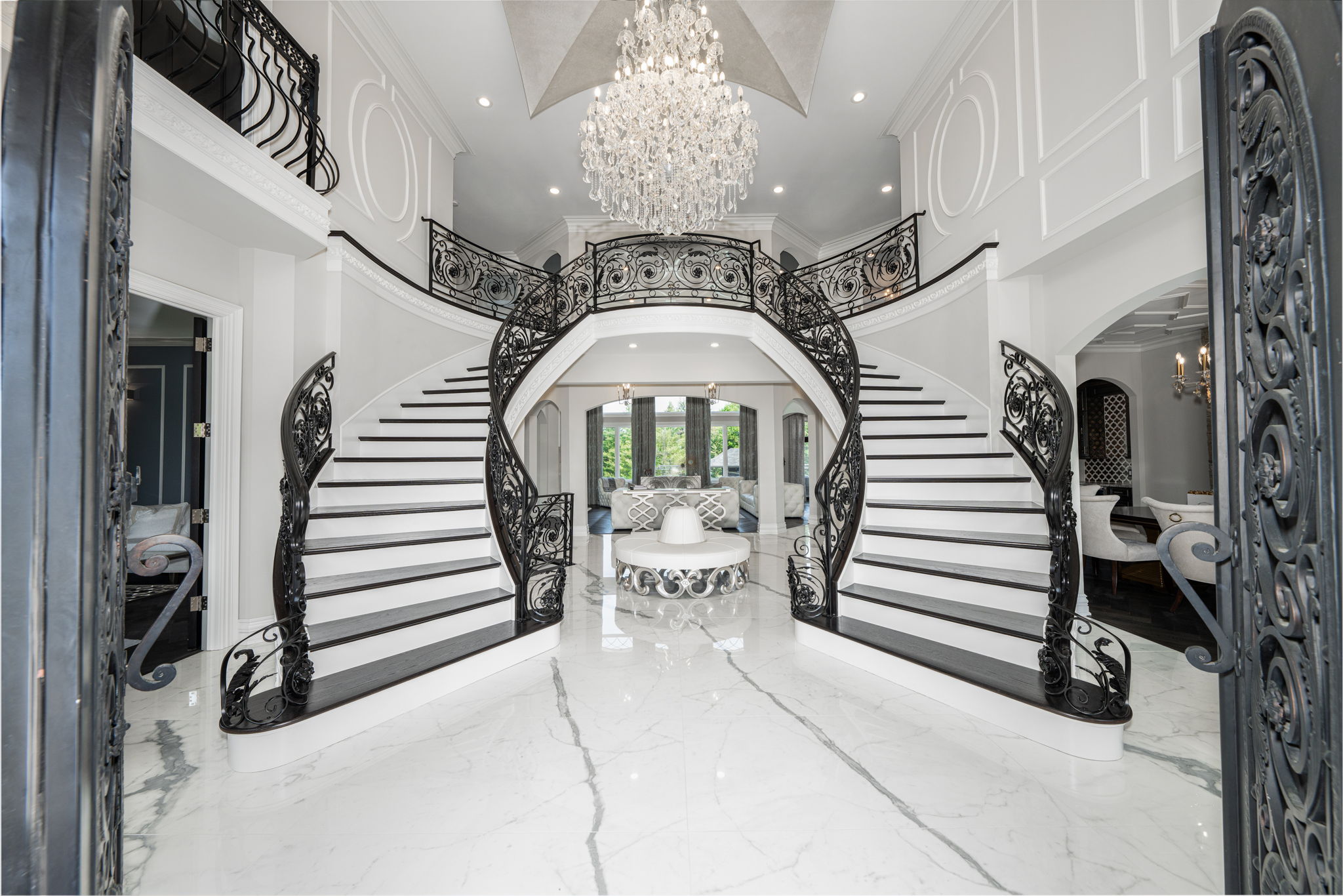 Custom railings and porcelain floors