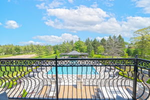 Balcony overlooking backyard